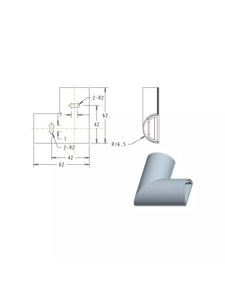 MULTIBRACKETS 2360 Cache-câble Multibrackets Cable Cover L and C Joint Noir - 50 mm
