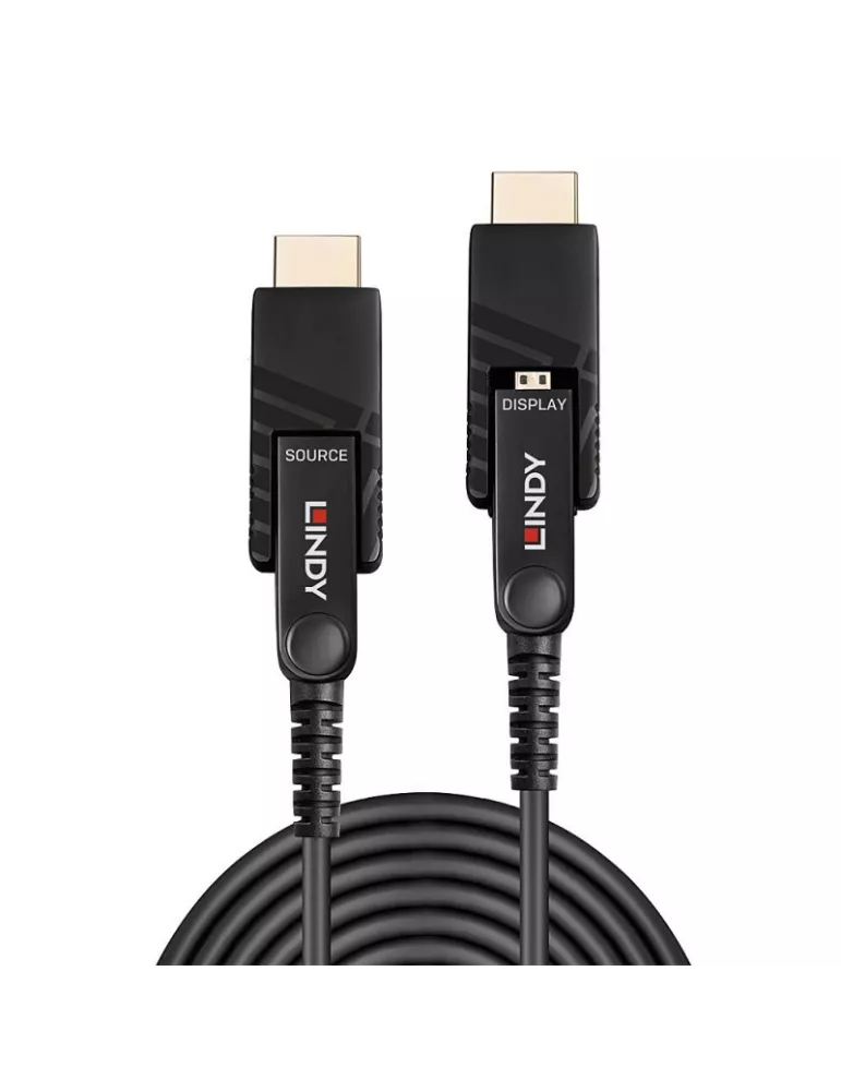LINDY 38325 - Cable de fibra óptica híbrido Micro-HDMI 18G con conectores desmontables HDMI y DVI 70m LINDY LIN38325 | MusicGo