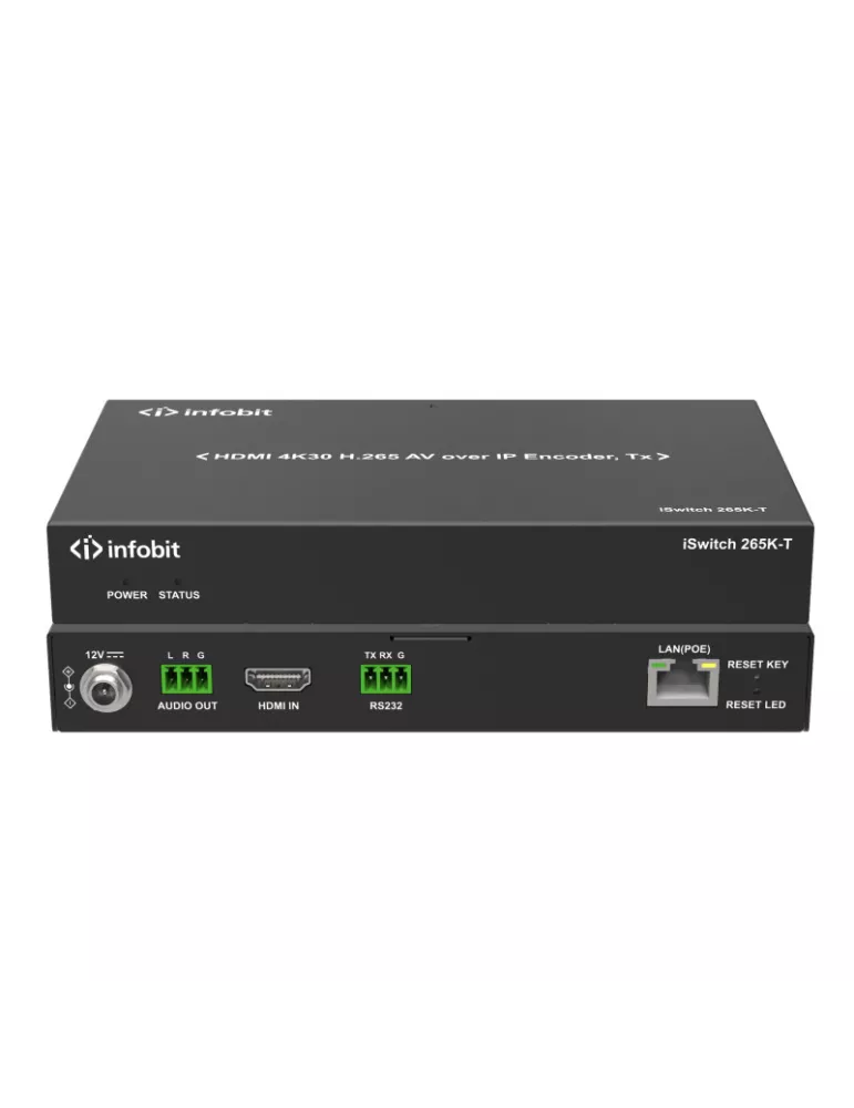 INFOBIT ISWITCH265KT Conmutador transmisor sobre IP iSwitch 265K-T HDMI 4K30 H.265 AV Configuración cero INFOBIT INFISWITCH265