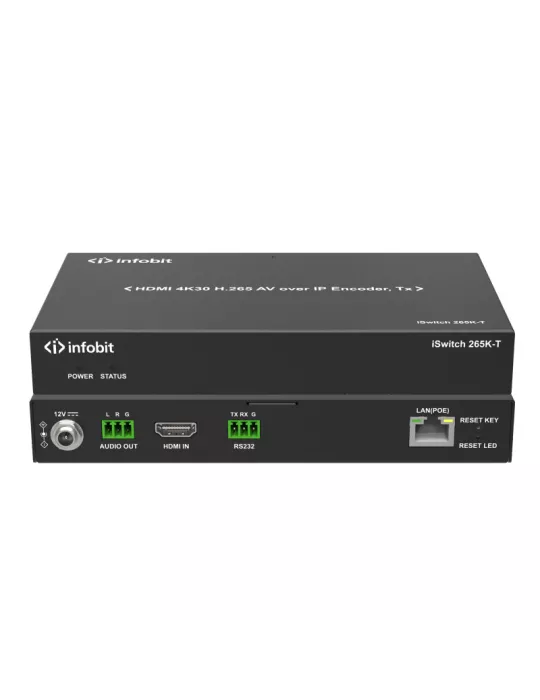 INFOBIT ISWITCH265KT Switch transmetteur sur IP  iSwitch 265K-T HDMI 4K30 H.265 AV Zero configuration