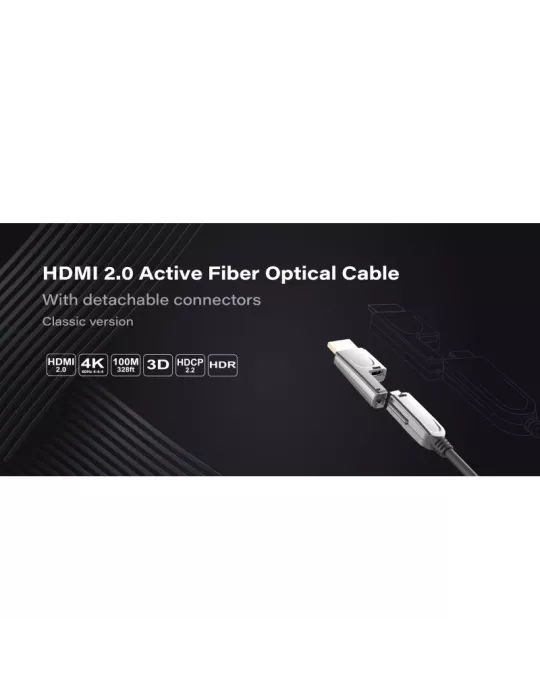 INFOBIT AOCHDMID90C Cable de fibra óptica activa de 90 m HDMI D a D clásico Conectores desmontables Infobit - AOC-HDMI-D90C IN