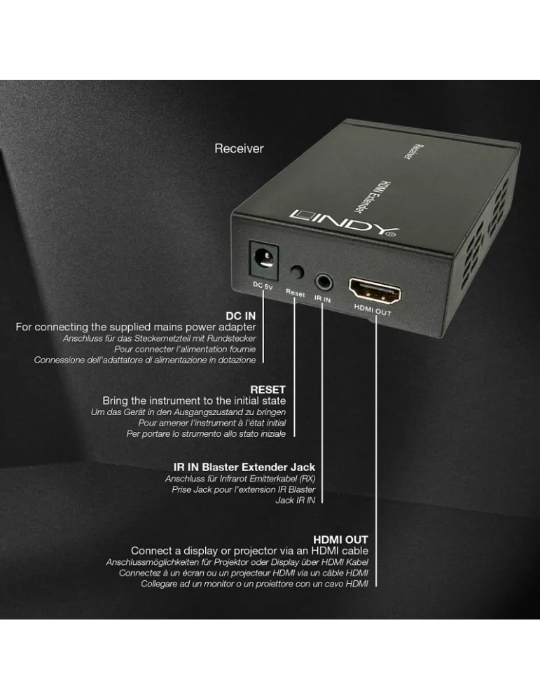 LINDY 38129 HDMI   IR receiver over IP 100Base-T LINDY LIN38129 | MusicGoodDeal