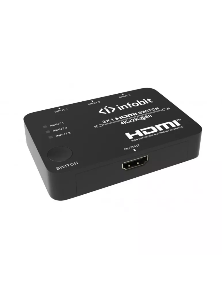 INFOBIT ISWITCHS301 Switcher 3x1 HDMI 4K60 Infobit iSwitch S301 INFOBIT INFISWITCHS301 | MusicGoodDeal
