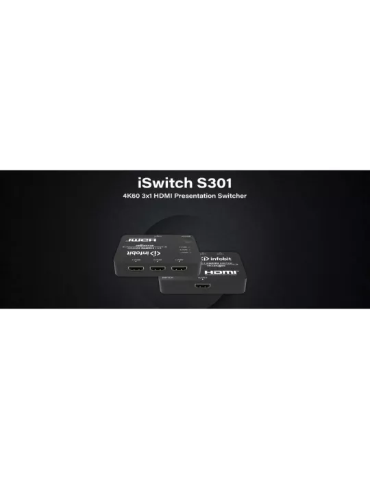 INFOBIT ISWITCHS301 Switcher 3x1 HDMI 4K60 Infobit iSwitch S301 INFOBIT INFISWITCHS301 | MusicGoodDeal