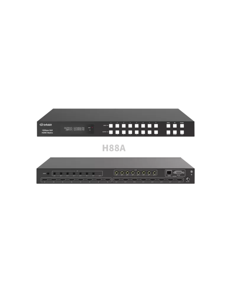 INFOBIT IMATRIXH88A Matrix switcher iMatrix H88A 8x HDMI In   8x (HDMI Audio)Out UHD INFOBIT INFIMATRIXH88A | MusicGoodDeal
