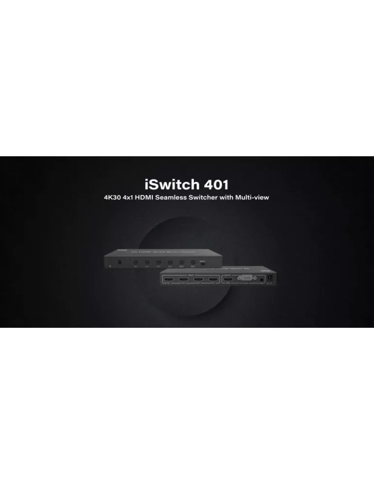 INFOBIT ISWITCH401 Multiview-Switch 4x1 HDMI 4K30 Infobit iSwitch 401 INFOBIT INFISWITCH401 | MusicGoodDeal