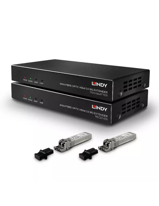 LINDY 38174  Kit extensor de fibra óptica HDMI 2.0 18G e IR 300m LINDY LIN38174 | MusicGoodDeal