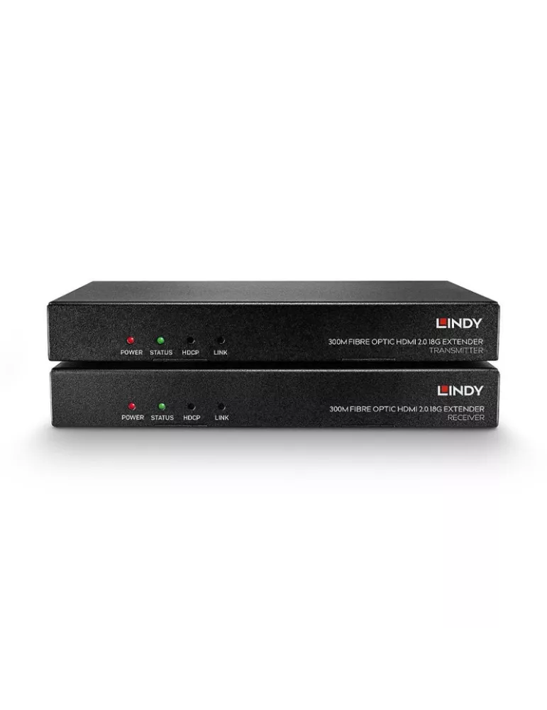 LINDY 38174  Kit extensor de fibra óptica HDMI 2.0 18G e IR 300m LINDY LIN38174 | MusicGoodDeal