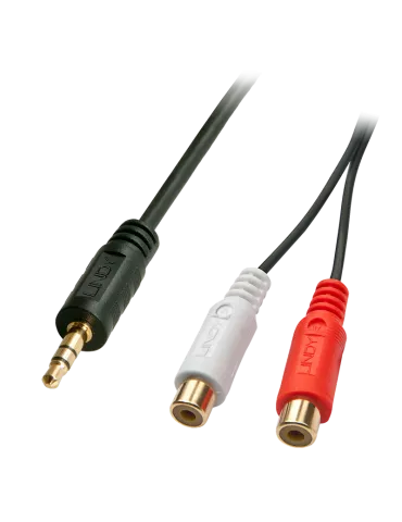 LINDY 35678 Premium audio cable 2 x RCA (Cinch) female to 35mm jack male 25cm LINDY LIN35678 | MusicGoodDeal