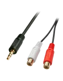 LINDY 35678 Premium-Audiokabel 2 x Cinch (RCA) weiblich auf 35mm Klinke männlich 25cm LINDY LIN35678 | MusicGoodDeal
