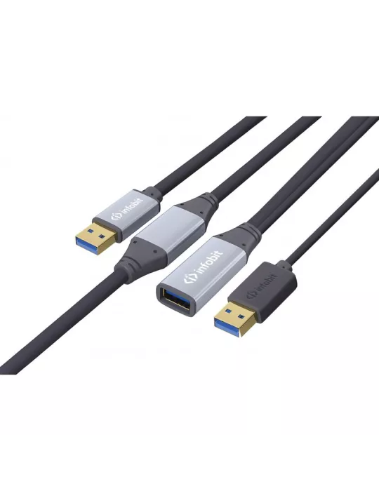 INFOBIT USBU4CC4005 Rallonge active cuivre 05m USB4 C (M/M) 40Gbps - Infobit iCable - U4-CC4005