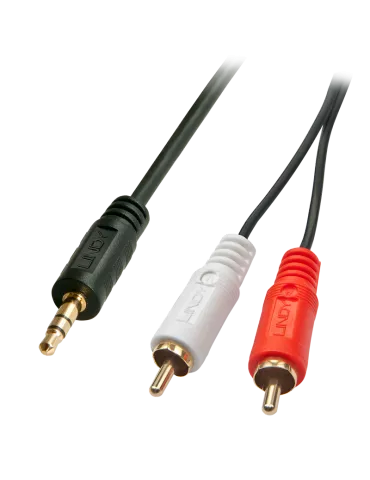 LINDY 35680 Premium audio cable 2 x RCA (Cinch) male to 35mm jack male 1m LINDY LIN35680 | MusicGoodDeal