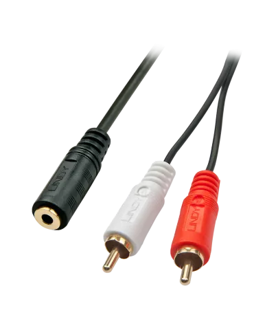 LINDY 35677 Premium audio cable 2 x RCA (Cinch) to jack 35mm female 25cm LINDY LIN35677 | MusicGoodDeal