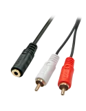 LINDY 35677 Premium audio cable 2 x RCA (Cinch) to jack 35mm female 25cm LINDY LIN35677 | MusicGoodDeal