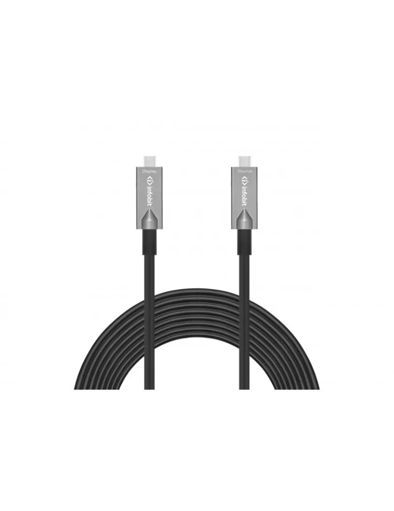 INFOBIT AOCUSB31CCDV07 Cable actif fibre optique 7m USB-C vers USB-C Data & Vidéo  AOC-USB31-CCDV-07