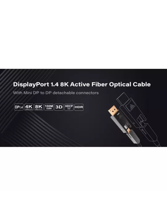 INFOBIT AOCDPD20 Cable de fibra óptica activa de 20 m de conectores desmontables Mini-DP D a Mini-DP Infobit - AOC-DP-D20 INFO