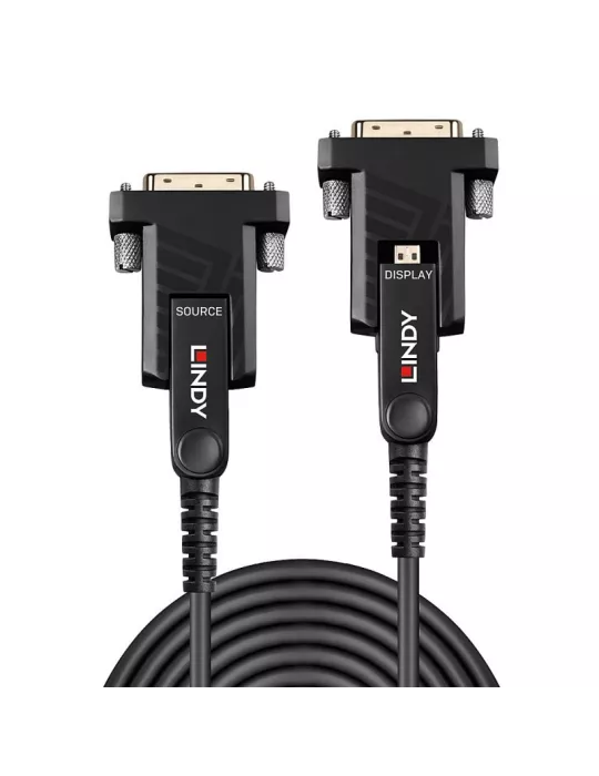 LINDY 38321 - 18G Hybrid Glasfaser Mikro-HDMI Kabel mit abnehmbaren HDMI   DVI Anschlüssen 20m LINDY LIN38321 | MusicGoodDeal