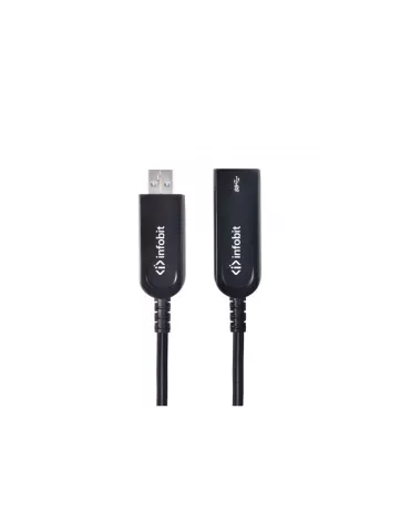 INFOBIT AOCUSB30AMAF30 Câble actif fibre optique 30m USB3.0 Type A(M) vers A(F) compatible USB2.0 Infobit - AOC-USB30-AMAF-30
