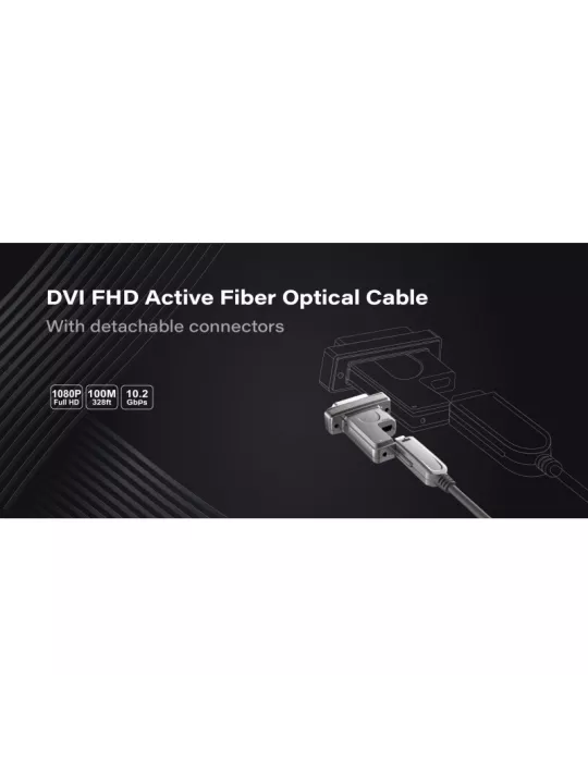 INFOBIT AOCDVID25 Câble actif fibre optique 25m connecteurs DVI Classic détachables Infobit - AOC-DVI-D25