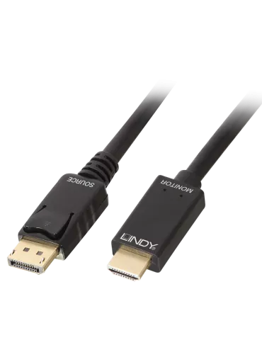 LINDY 36923 : Câble DisplayPort vers HDMI 4K30 (DP:passif) 3m