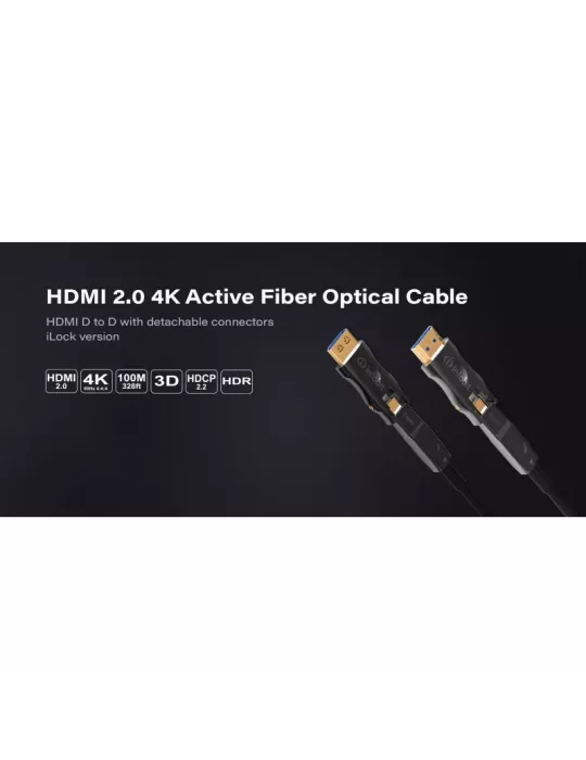 INFOBIT AOCHDMIDD80L FO Cable 80m HDMI D D Detachable Connectors - AOC-HDMI-DD80L INFOBIT INFAOCHDMIDD80L | MusicGoodDeal