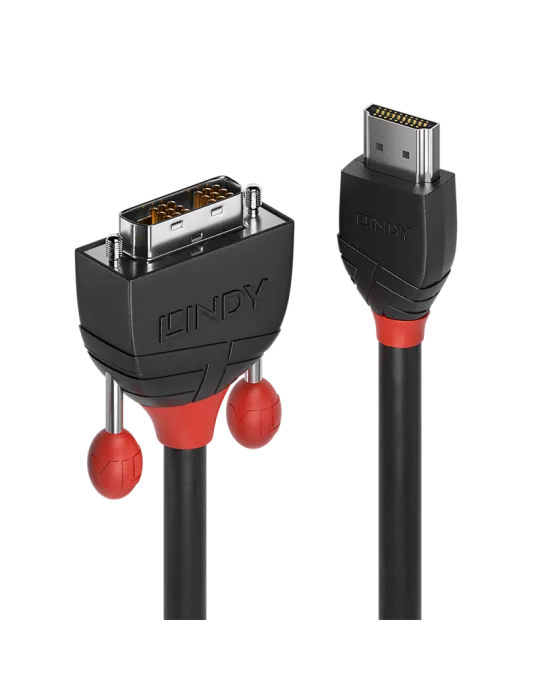 LINDY 36274  HDMI to DVI-D Black Line 5m cable LINDY LIN36274 | MusicGoodDeal