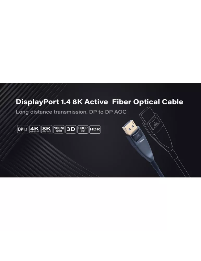 INFOBIT AOCDPF15 Active Fiber Optic Cable 15m DisplayPort 1.4 - Infobit - AOC-DP-F15 INFOBIT INFAOCDPF15 | MusicGoodDeal