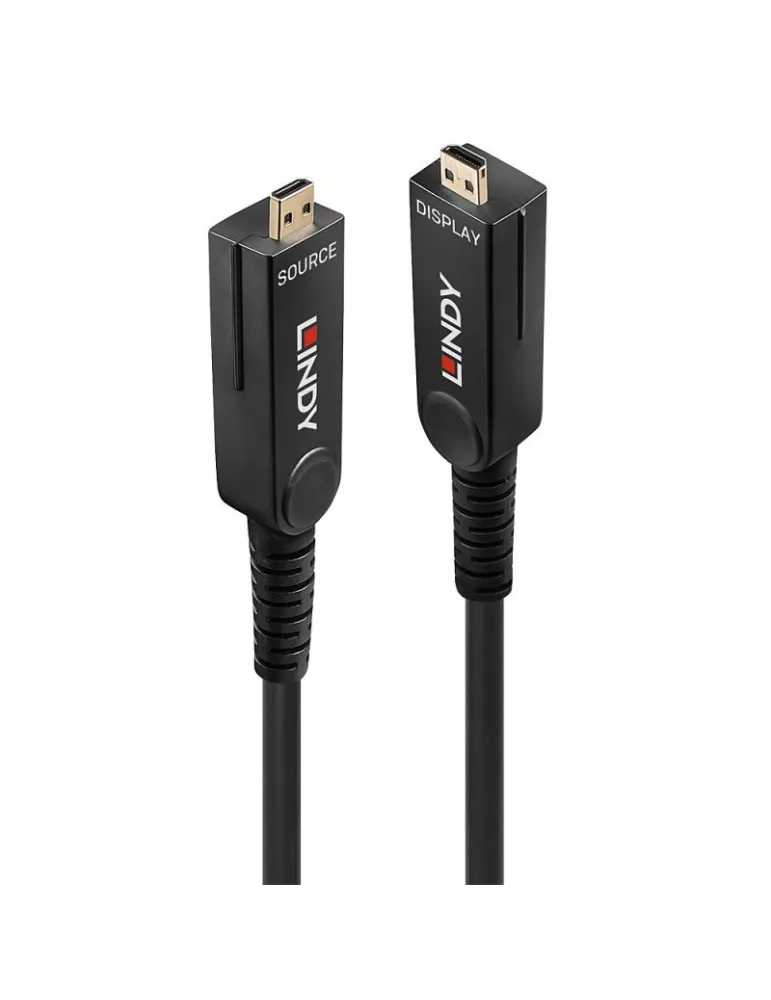 LINDY 38326 - 18G Hybrid Glasfaser Mikro-HDMI Kabel mit abnehmbaren HDMI   DVI Anschlüssen 100m LINDY LIN38326 | MusicGoodDeal