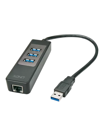 LINDY 43176 Lindy Konverter Hub USB 3.0   Gigabit Ethernet LINDY LIN43176 | MusicGoodDeal