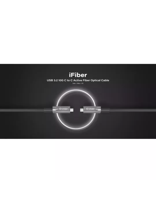 INFOBIT AOCUSB31CCDV03 Cable activo de fibra óptica de 3 m USB-C a USB-C de datos y vídeo AOC-USB31-CCDV-03 INFOBIT INFAOCUSB3