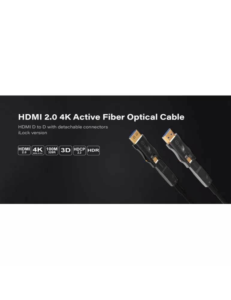 INFOBIT AOCHDMIDD90L Cable de fibra óptica activa 90m HDMI D a D Conectores desmontables Infobit - AOC-HDMI-DD90L INFOBIT INFA