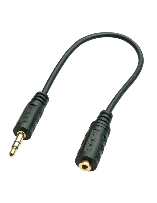 LINDY 35699  Premium audio cable 35mm male jack to 25mm female jack 20cm LINDY LIN35699 | MusicGoodDeal