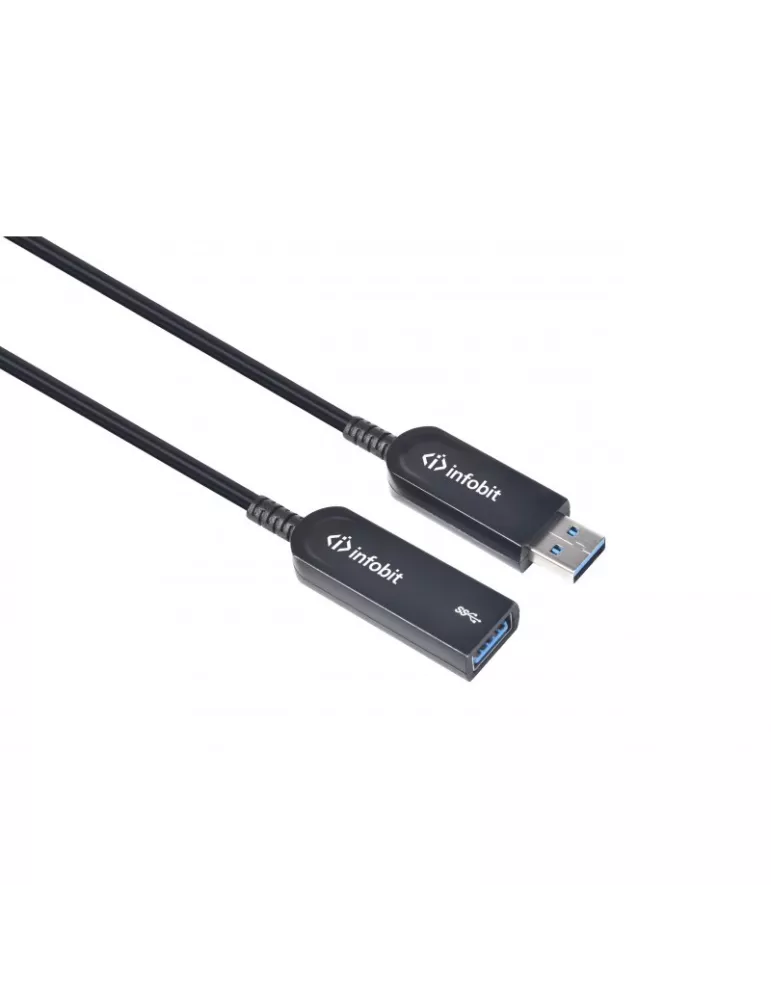 INFOBIT AOCUSB30AMAF05 Aktives Glasfaserkabel 5m USB3.0 Typ A(M) auf A(F) kompatibel mit USB2.0 Infobit - AOC-USB30-AMAF-05 IN