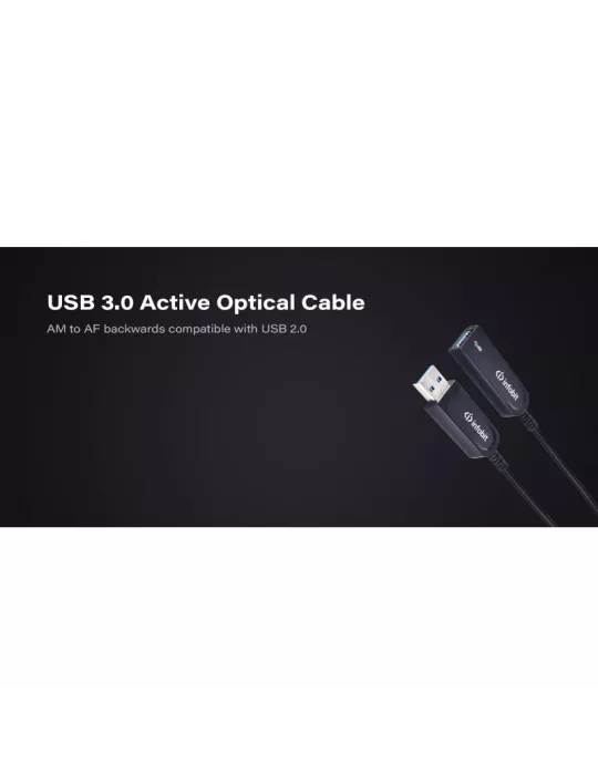 INFOBIT AOCUSB30AMAF15 Câble fibre optique 15m USB3.0 Type A(M) vers A(F) compatible USB2.0