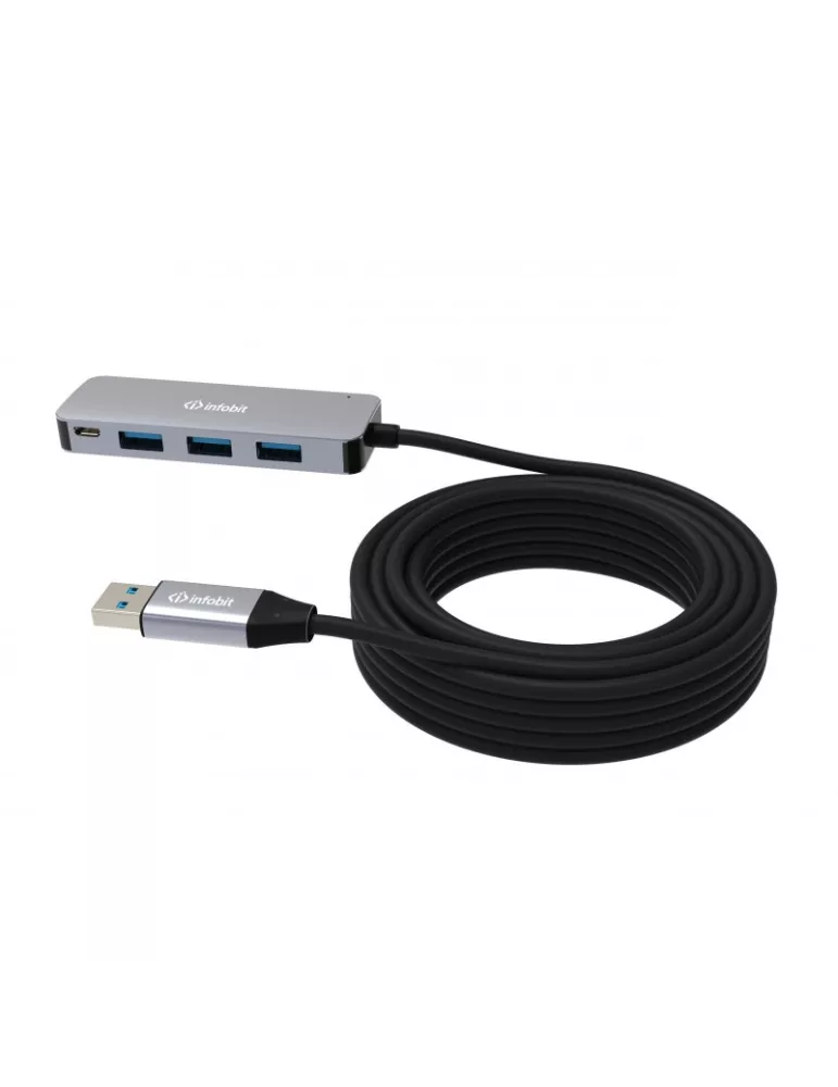 INFOBIT USBACCH14 Active Cooper USB3.0 Hub 10m Cable - Infobit iCable-USB-ACC-H14 INFOBIT INFUSBACCH14 | MusicGoodDeal