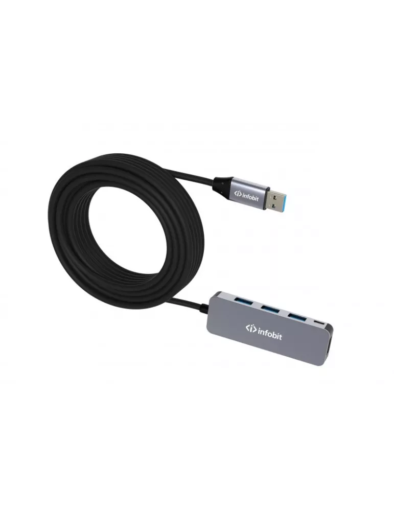 INFOBIT USBACCH14 Active Cooper USB3.0 Hub 10m Cable - Infobit iCable-USB-ACC-H14 INFOBIT INFUSBACCH14 | MusicGoodDeal