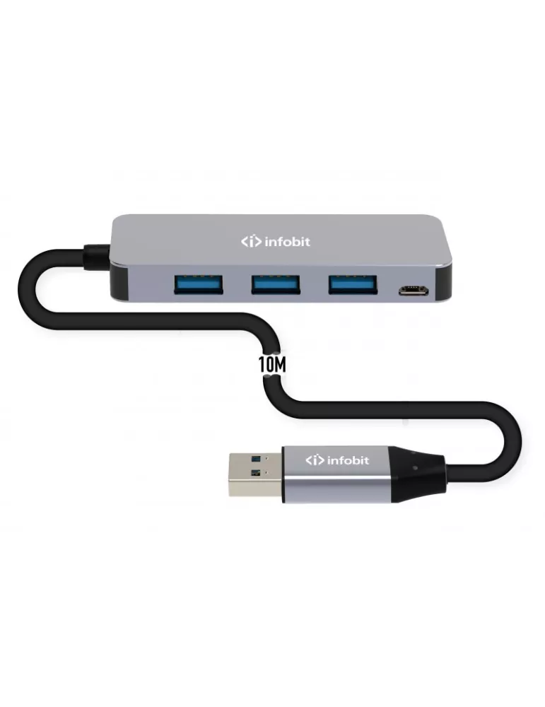 INFOBIT USBACCH14 Active Cooper USB3.0 Hub 10m Cable - Infobit iCable-USB-ACC-H14 INFOBIT INFUSBACCH14 | MusicGoodDeal