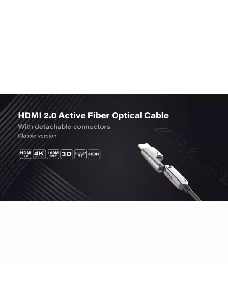 INFOBIT AOCHDMID15C Cable de fibra óptica activa de 15 m HDMI D a D clásico Conectores desmontables Infobit - AOC-HDMI-D15C IN