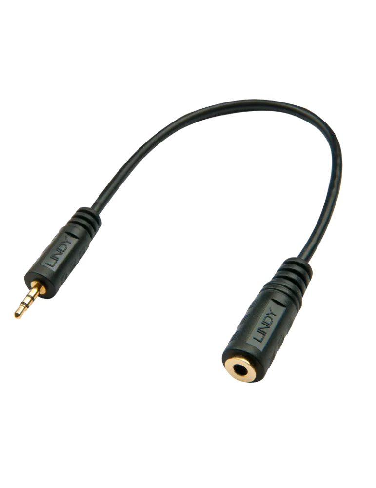 LINDY 35698  Premium-Audiokabel Klinke 25mm männlich auf Klinke 35mm weiblich 20cm LINDY LIN35698 | MusicGoodDeal