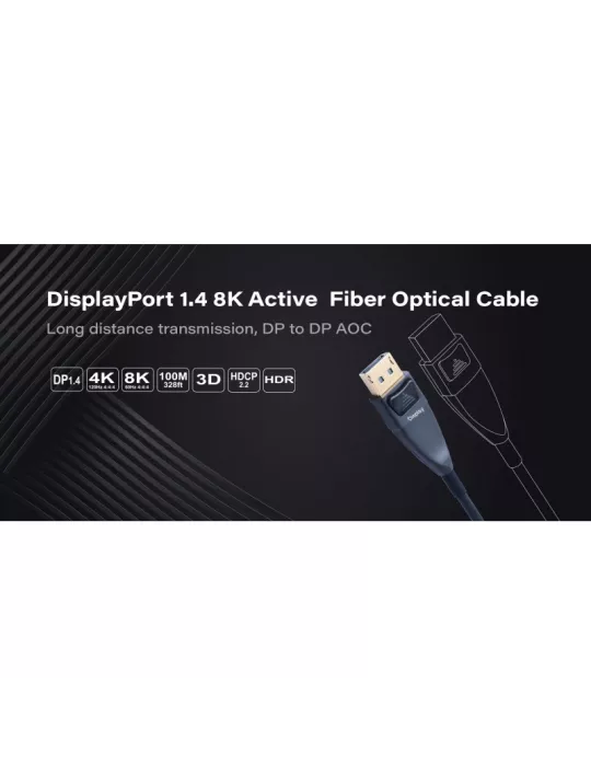 INFOBIT AOCDPF10 Cable activo de fibra óptica DisplayPort 1.4 de 10 m - Infobit - AOC-DP-F10 INFOBIT INFAOCDPF10 | MusicGoodDe