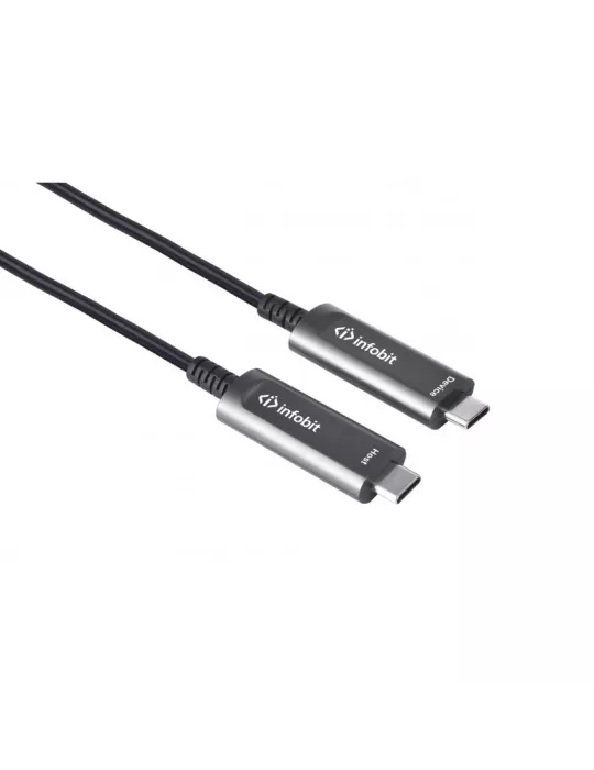 INFOBIT AOCUSB31CCD15 Cable actif fibre optique 15m USB-C vers USB-C DATA  AOC-USB31-CCD-15