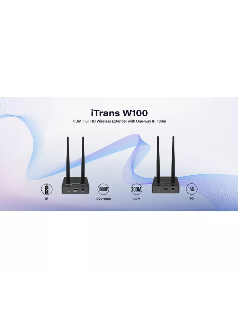 INFOBIT ITRANSW100 Extendeur signal HDMI 1080p sans fil jusqu'à 100m  iTrans W100 (Tx + Rx)