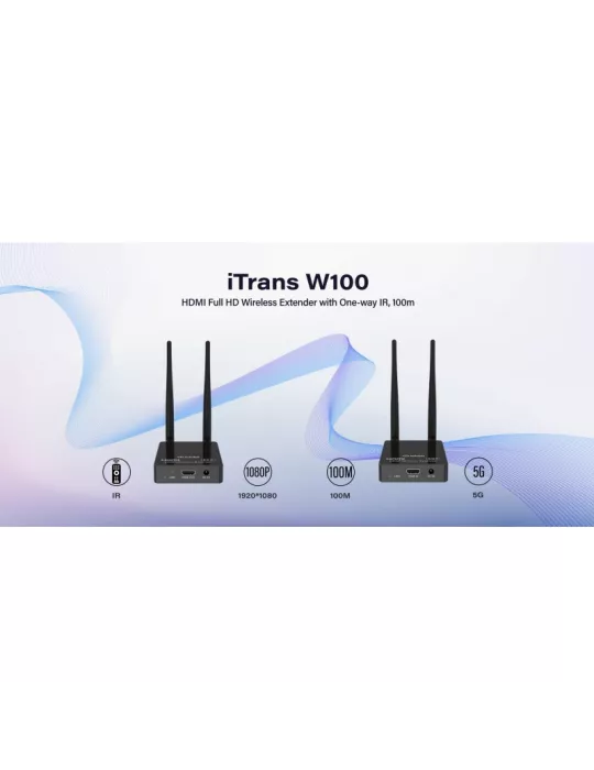 INFOBIT ITRANSW100 Extendeur signal HDMI 1080p sans fil jusqu'à 100m  iTrans W100 (Tx + Rx)
