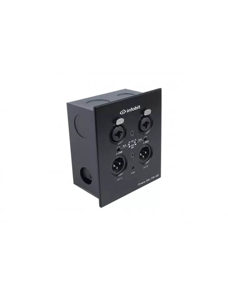 INFOBIT DXTR22 Encodeur & Decodeur mural DANTE avec PoE et XLR - Infobit iTrans DX-TR-22