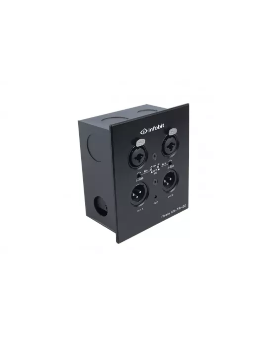 INFOBIT DXTR22 DANTE Codificador y decodificador de montaje en pared con PoE y XLR - Infobit iTrans DX-TR-22 INFOBIT INFDXTR22