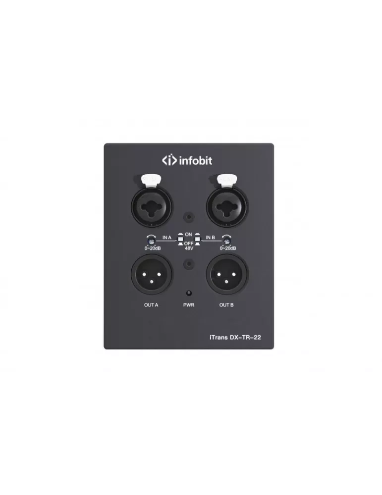 INFOBIT DXTR22 DANTE Wand Encoder   Decoder mit PoE und XLR - Infobit iTrans DX-TR-22 INFOBIT INFDXTR22 | MusicGoodDeal
