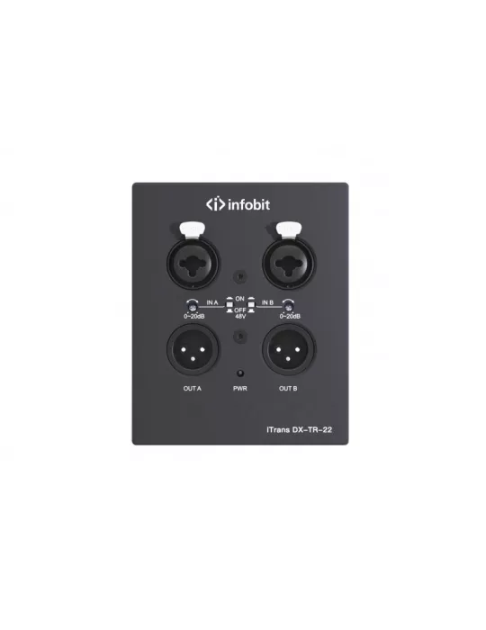 INFOBIT DXTR22 DANTE Codificador y decodificador de montaje en pared con PoE y XLR - Infobit iTrans DX-TR-22 INFOBIT INFDXTR22