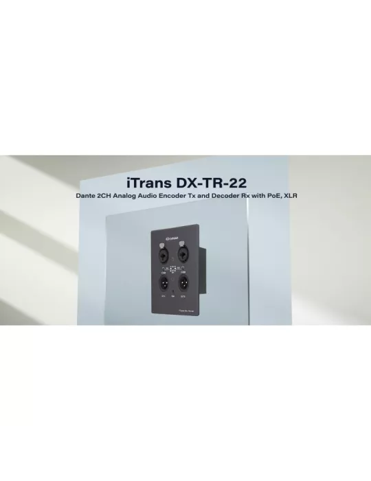 INFOBIT DXTR22 DANTE Codificador y decodificador de montaje en pared con PoE y XLR - Infobit iTrans DX-TR-22 INFOBIT INFDXTR22