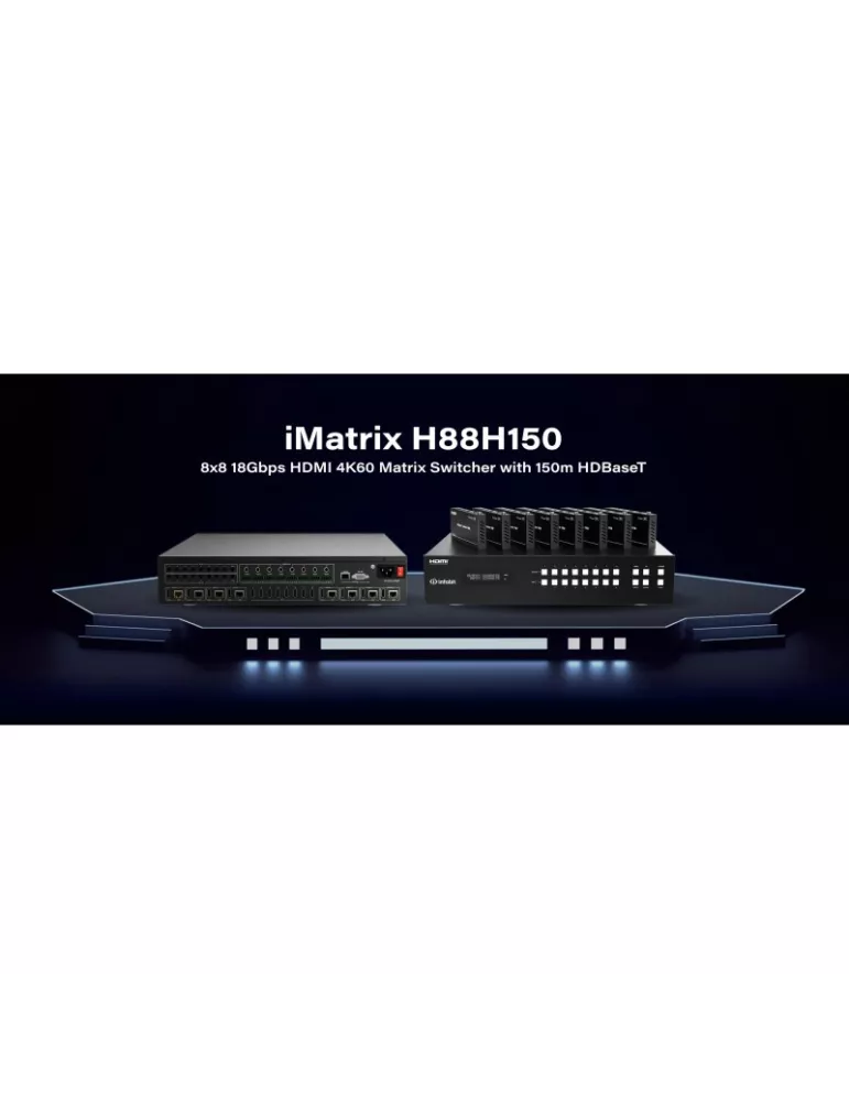 INFOBIT IMATRIXH88H150 Matrix switcher iMatrix H88H150 8x HDMI In   8x HDMI Out  HDBaseT INFOBIT INFIMATRIXH88H150 | MusicGood