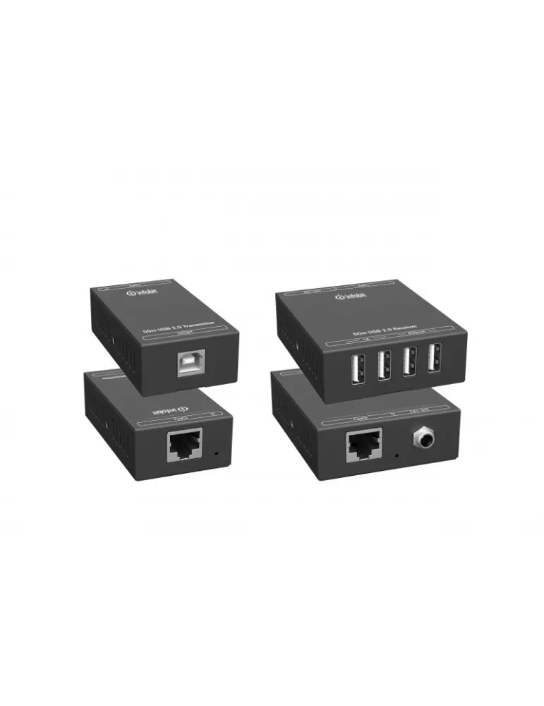 INFOBIT ITRANSTR50 iTrans USB 2.0 Extender (Tx + Rx) 50 meters with 12V 2A 24W power supp